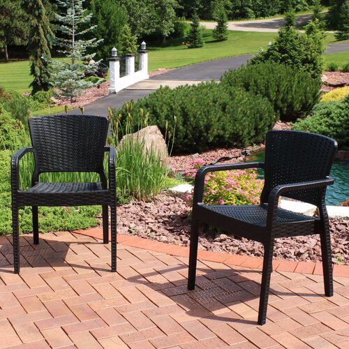 Winston Porter Beam Outdoor Stacking Dining Armchair Wayfair